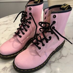 Pink ankle Dr. Marten’s combat boots